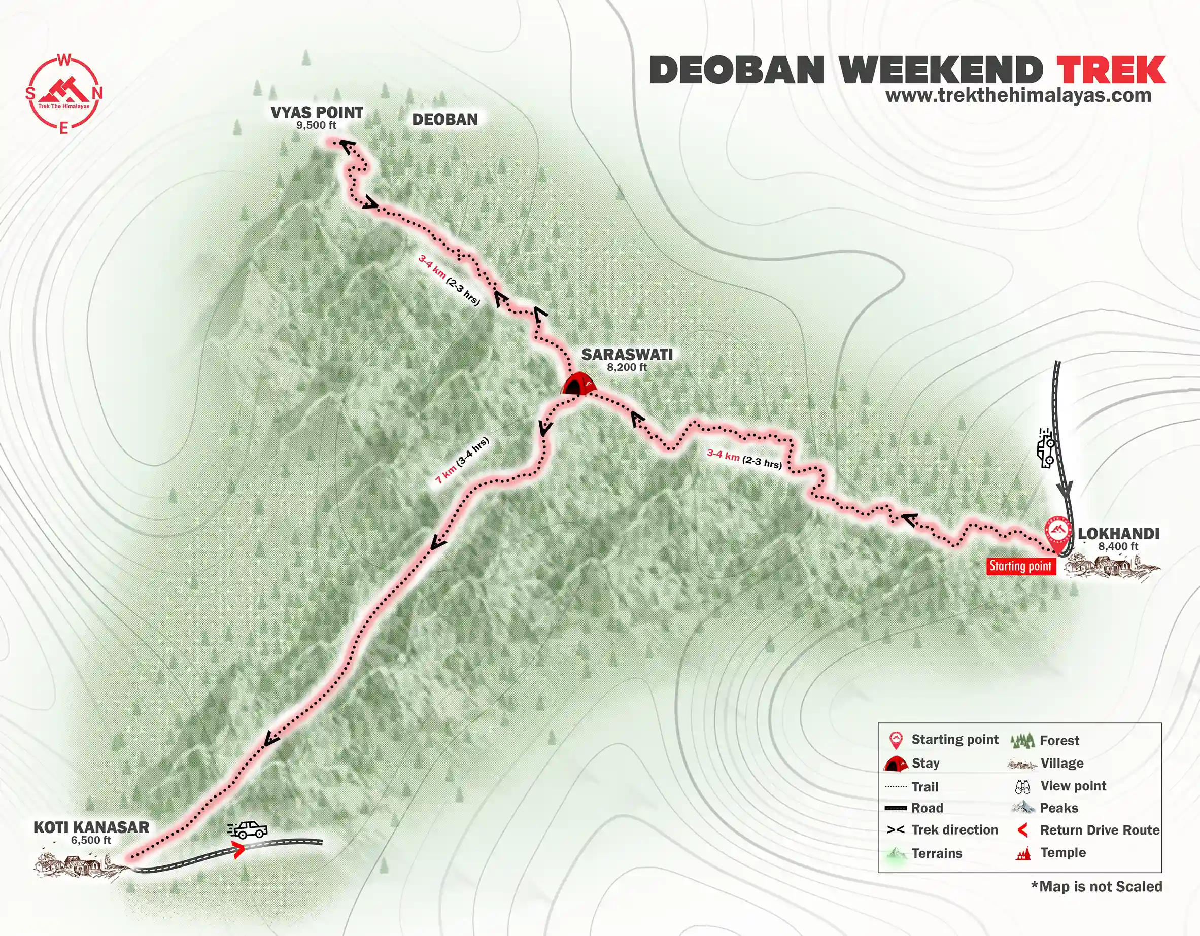 Deoban Weekend Trek Maps